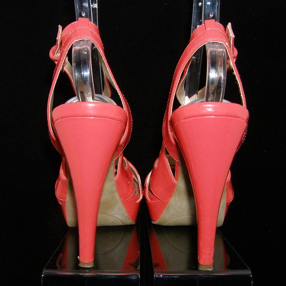 G by Guess 'Habanra' coral strappy platform 8.5M - Picture 4 of 8